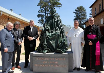 Unveiling, with Cardinal Pell